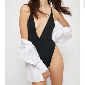 Dynamite - Isla Deep V One-Piece Swimsuit (Black)